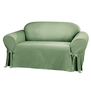 Cotton Duck Sofa Slipcover Sage Green - Sure Fit