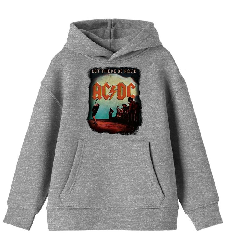 AC/DC Let There Be Rock Poster Youth Athletic Gray Hoodie, 1 of 3