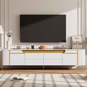 Teresa 75"Wide TV Cabinets,Storage Cabinet With 4 Drawers And 2 Spacious Cabinets,Furniture Indoor,TV Stands For TVs Up To 80 Inches-Maison Boucle - 1 of 4