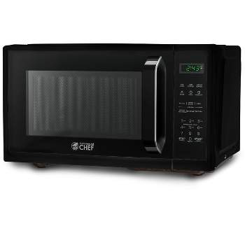 Commercial Chef Countertop Microwave, 1.1 Cubic Feet, Black/Stainless Steel