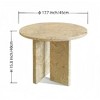 NicBex Natural Marble Small Coffee Table, Genuine Marble Round End Table, Stone Side Table for Living Room,17.7" Nightstand with Semi-Polished Surface - 3 of 4