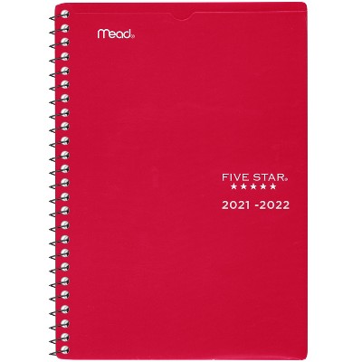 2021-22 Customizable Academic Weekly/Monthly Planner 5.5" x 8.5" Red - Five Star