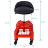 Rolling Shop Stool for Garage with Casters, Adjustable Height 360° Swivel Shop Seat with Tool Tray Storage, Lower Shelf Ergonomic Padding - 3 of 4