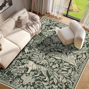 Modern Abstract Tiger Pattern Area Rugs For Living Room Bedroom Indoor Washable Low Pile Non Slip Carpet Soft Lightweight Easy Care Rug Home Decor - 1 of 4