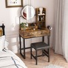Bella Depot 31.5'' Makeup Vanity Table with 2 big Drawers and Metal Chair ,Dressing Table for Bedroom Dressing Room - 2 of 4