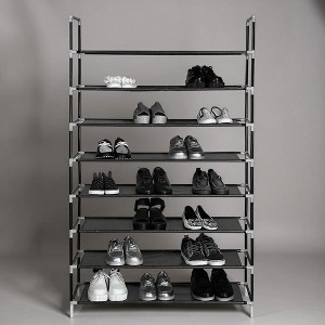 GustoWave 8 Layers Shoe Rack Ultra Large Capacity Extra Wide Portable Combined Simple Shoe Rack No Dust Cover Black - 1 of 4