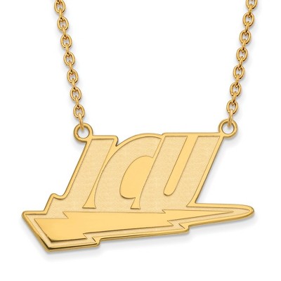 Black Bow Jewelry 14k Yellow Gold John Carroll Blue Streaks NCAA Necklace 18 Inch