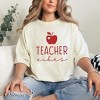 Simply Sage Market Women's Teacher Vibes Cursive Apple Short Sleeve Garment Dyed Tee - 2 of 2