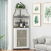 Homfan 5-Tier Corner Bar Cabinet with Lights, Adjustable Shelves & Glass Doors - Home Liquor Wine Display - 4 of 4