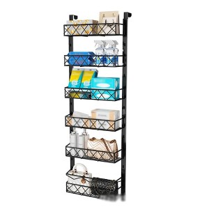 Over The Door Pantry Organizer, 6-Tier Food Storage Cabinet Organizer, Metal Hanging Spice Rack Shelves Pantry Organizers - 1 of 4