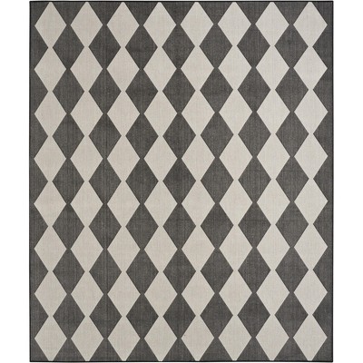 Positano Black and White Diamond 8' x 10' Outdoor Rug