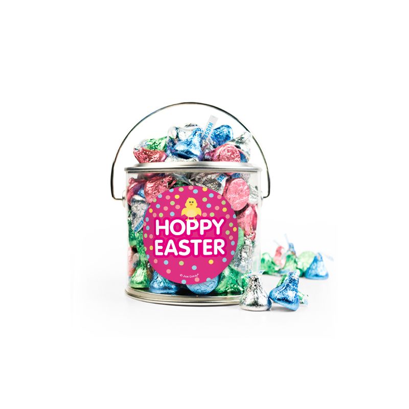 Easter Candy Gift Hershey's Kisses Paint Can Pink Hoppy Easter -  By Just Candy, 1 of 3