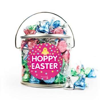 Easter Candy Gift Hershey's Kisses Paint Can Pink Hoppy Easter -  By Just Candy