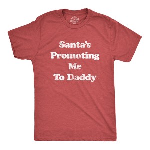 Mens Santa's Promoting Me To Daddy T Shirt Funny Christmas Baby Announcement Tee - Crazy Dog Men's T Shirt - 1 of 4
