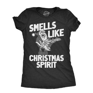 Womens Smells Like Christmas Spirit T Shirt Funny Xmas Music Parody Rock Song Tee For Ladies - Crazy Dog Women's T Shirt - 1 of 4