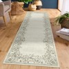 2 x 6 ft Polyester  Imitation Blue Rectangular Hallway Bathroom Entryway Kitchen Office Foldable Flower Printed Modern Washable Area Rug - 3 of 4
