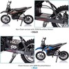 36V Ride on Dirt Bike Motorcycle for Teens,15.5MPH Fast Speed Electric Battery-Powered Off-Road Motorcycle, LED Light, Disc Brake, Blue - 3 of 4