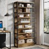 Lantine 71" Tall 8-Tier Bookshelf, Industrial Etagere Bookcase with Back, Floor Stand Storage Organizer Shelving for Living Room, Home Office - 2 of 4