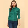INSPIRE CHIC Women's Turn-Down Collar Flap Pockets Snap Button Faux Suede Jacket - 2 of 4