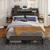 Bestier Queen Bed Frame with Horizontal Golden Stripe Storage Headboard - image 3 of 4