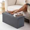 Folding Storage Ottoman Bench, Ottoman Foot Rest, End of Bed Bench, Storage Chest, for Living Room, Bedroom, Entryway, Gray - 3 of 4