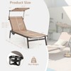 Tangkula 1PC/2PCS Outdoor Chaise Lounge 6-Position Recliner Lounger with Adjustable Sun Shade & Cup Holder - 3 of 4