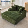 Oversized Chaise Lounge Chair Indoor, 60 Inch Upholstered Sofa Bed with Throw Pillows and Armrests, for Living Room, Bedroom, Office, Green - 3 of 4