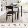 Dining Table for 2, Small Square kitchen Dinner Table Set for 2,Space Saving Wood Modern Dinette With Upholstered,3 Piece - 3 of 4