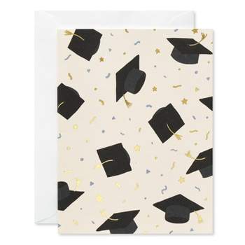 24ct Graduation Blank Notes Tossed Caps Hot Stamp