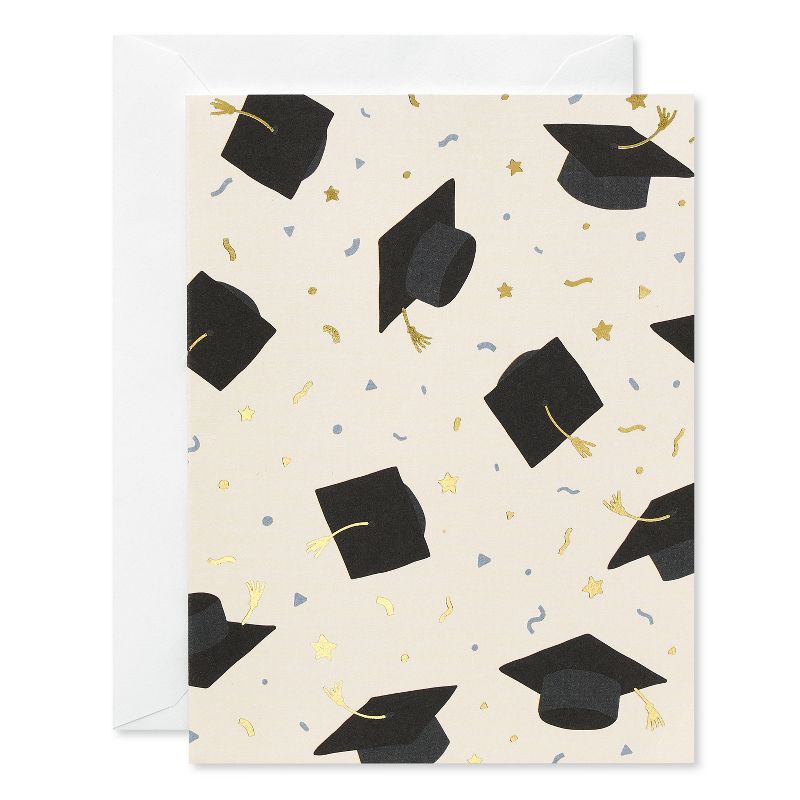 24ct Graduation Blank Notes Tossed Caps Hot Stamp, 1 of 4