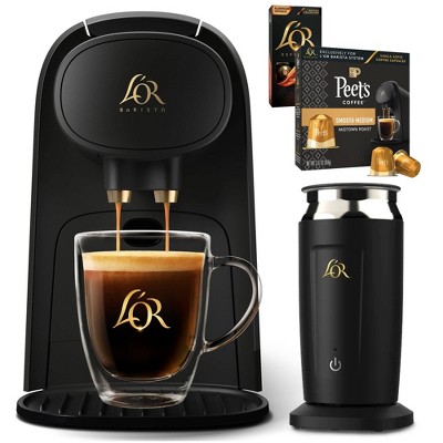L’OR Barista System Coffee and Espresso Machine with Milk Frother and 20 Capsules