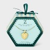 14K Gold Dipped Heart Charm Initial Necklace - A New Day™ Gold - 3 of 4