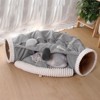 LOVSON Foldable Cat Tunnel Bed, designed for indoor cats, cat hideaway tunnel with hanging toy and soft cushion, washable, gray - 2 of 4