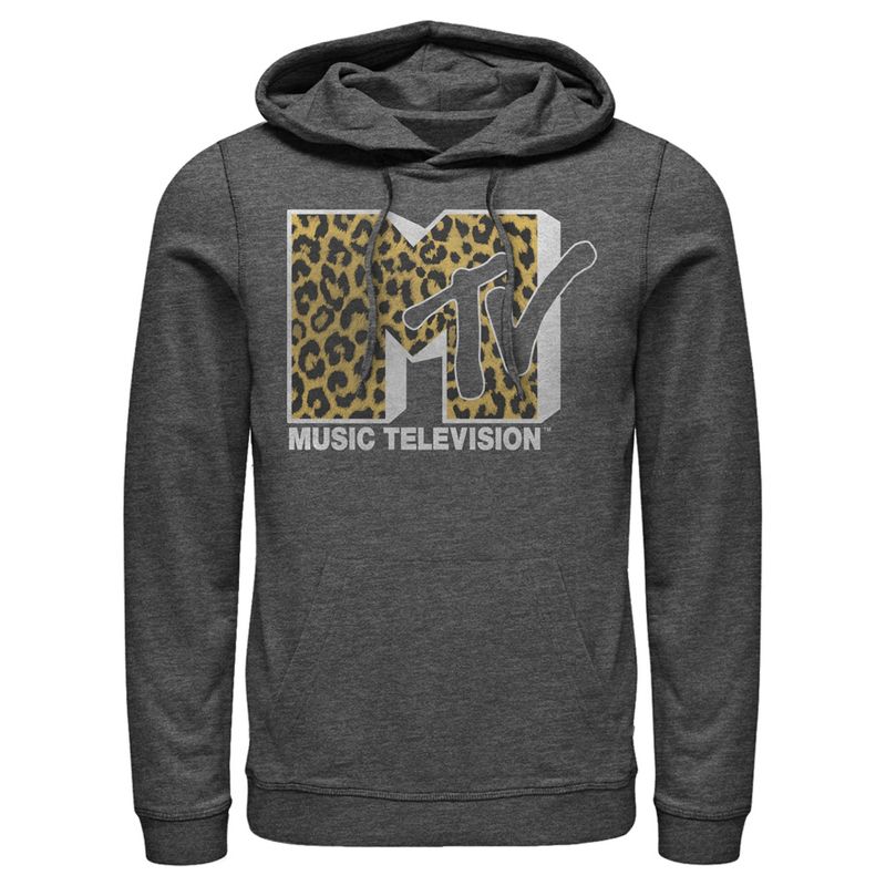Men's MTV Cheetah Print Logo Pull Over Hoodie, 1 of 5