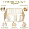 APRILSOUL Large Wooden Baby Playpen, Adjustable Gate for Toddler and Babies, Foldable Fence Baby Play Yard with Door - 4 of 4