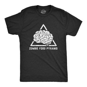 Mens Zombie Food Pyramid T Shirt Funny Undead Nutrition Tee For Guys - Crazy Dog Men's T Shirt - 1 of 4