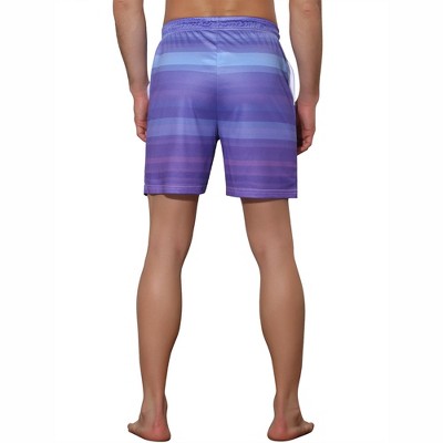Lars Amadeus Men's Drawstring Waist Colorful Pattern Hawaiian Swim Board Shorts Purple 32 — фото 3