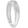 Pompeii3 1/10 ct Mens Diamond Cross Wedding Anniversary Ring 10K White Gold - 3 of 4