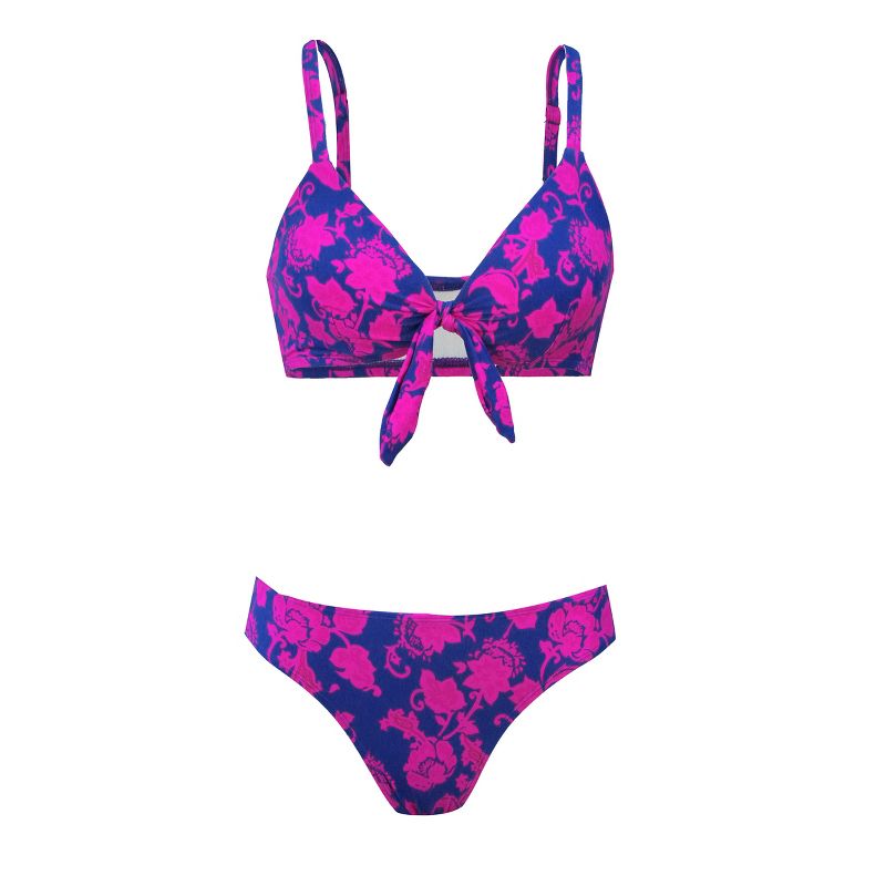 Women's Floral Knot Bunny Tie Bikini Set Swimsuit - Cupshe, 4 of 10