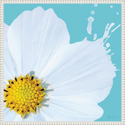 Flower Pop V White and Blue Canvas Wall Art