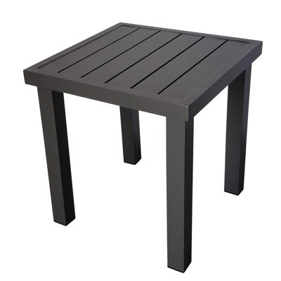 Living Accents Fullerton Brown Square Aluminum Slat Top Side Table Target