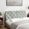 vidaXL Hanging Headboard Cushion Light Gray 53.9" - Velvet Upholstered Pillow with Foam Filling, Easy-to-Hang Design for Bedroom Comfort and Support - 3 of 4