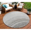 Gray Silver And Beige Abstract Washable Indoor Outdoor Area Rug - 2 of 4