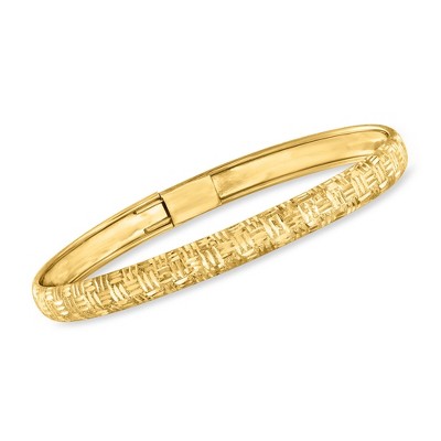 Ross-Simons 10kt Yellow Gold Basketweave-Pattern Bangle Bracelet