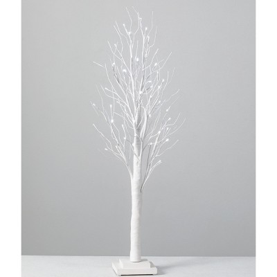 Sullivans Artificial Lighted Twig Tree 3'9.5"H White