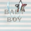 Bows And Sparkles Medium Striped Foil Print 'Baby Boy' Baby Shower Gift Bag with Tag White/Blue - 3 of 4