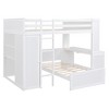 NicBex Full over Twin Bunk Bed Loft Bed with Desk Pine Bed Frame with Shelves, Drawers, Wardrobe, Ladder and Guardrail, No Box Spring Required - 3 of 4