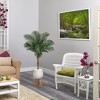 Nearly Natural 5-ft Golden Cane Artificial Palm Tree in White Planter with Stand - 4 of 4