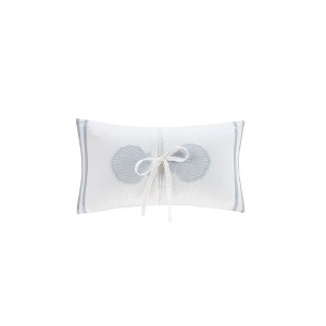 Gracie Mills Ramos Coastal Embroidered Oblong Pillow - One Size - White - 1 of 3