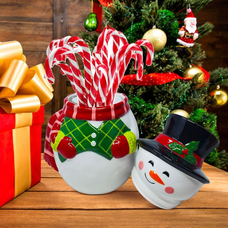 KOVOT Festive Ceramic Snowman Cookie Jar - Perfect for Christmas Cookies, Candy, and Holiday Treats, 5 of 7